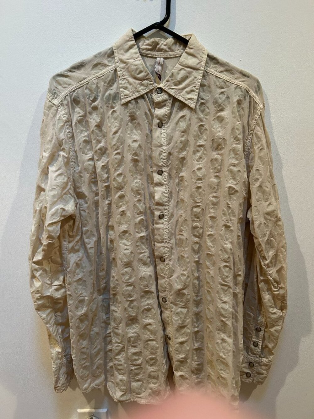Men's Large Transcript Casual Long Sleeve Shirt